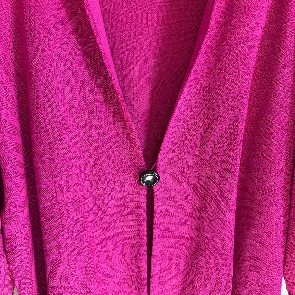 Ming Wang Bold Pink Single-Button Open Front Jack… - image 2